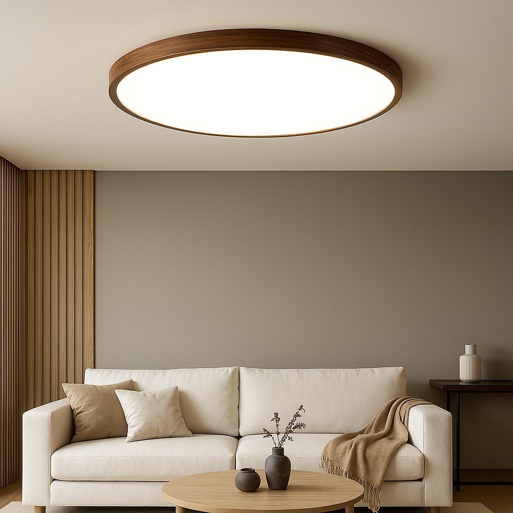 Plafonnier Bois Foncé Ambiance Chaleureuse Design Intemporel