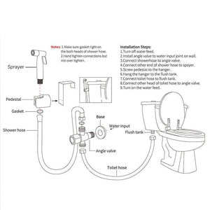 Bidet Faucet - Hand Held Bidet Sprayer Titanium Gold Solid Brass Toilet Douche Kit