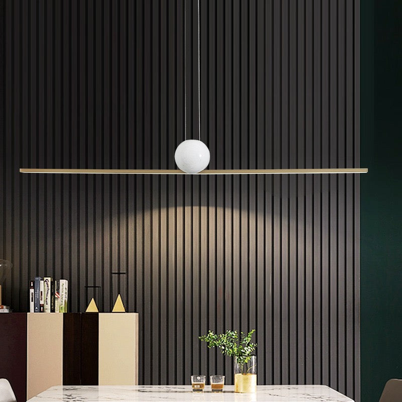Suspension linéaire bulle en marbre pour éclairage d’ambiance