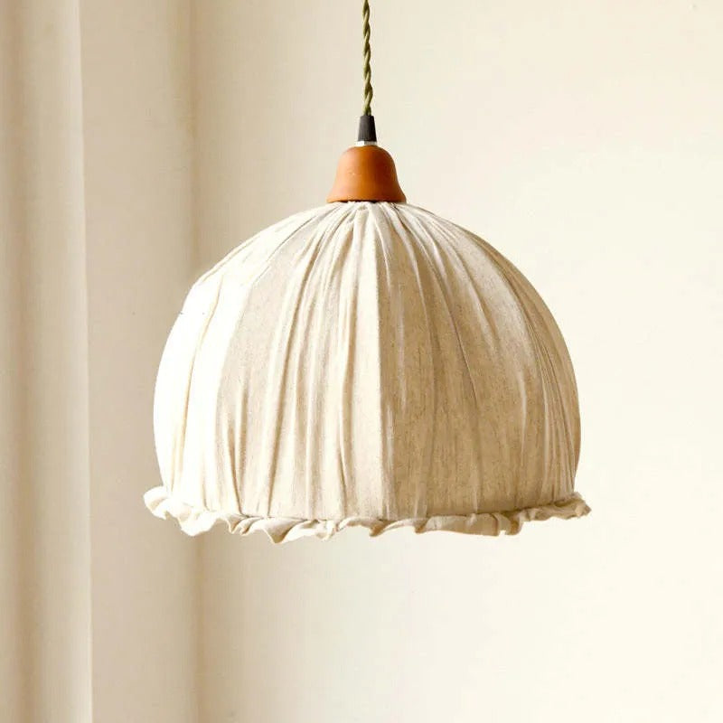 Suspension vintage en tissu beige pour ambiance chaleureuse