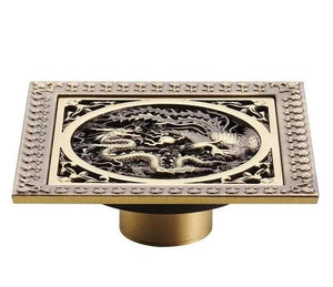 Bath Drains - Elegant Antique Brass Bathroom Shower Floor Grate Drain