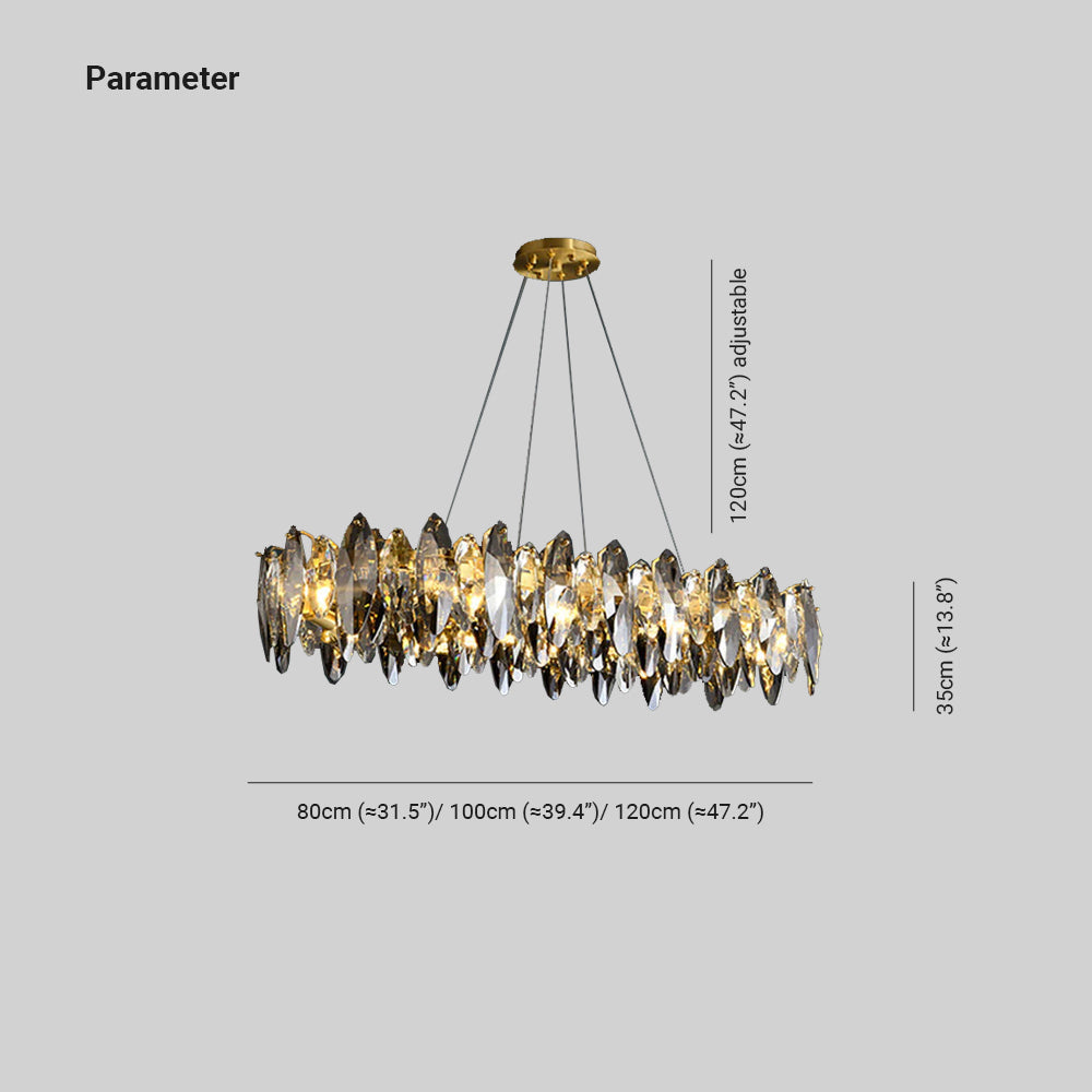 Goldene Kristall-Hängeleuchte für elegante Ambient-Beleuchtung