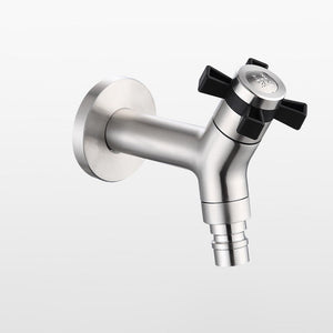 Basin Faucet - Stainless Steel Black Faucets Lengthen Outdoor Garden Faucet