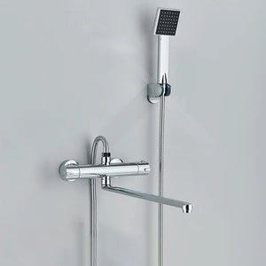 Wall Mounted Bath Faucet Long Spout Bathtub Mixer Faucet With Handheld-Shower Faucet-Index Bath-long spout full set-Index Bath