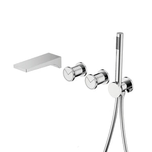 Wall mounted Brass Bathtub Faucet Embedded Dual handle Hot Cold Mixer-Shower Faucet-Index Bath