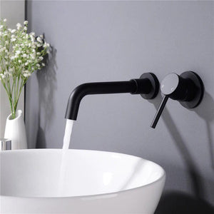 Wall Mounted Stainless Steel Faucet Single Handle Bathroom Faucet in 6 Colors-Basin Faucet-Index Bath