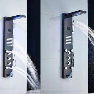 Waterfall Shower Panel Faucet LED Light Body Massage Jets-Shower Faucet-Index Bath