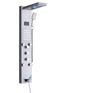 Shower Faucet - Waterfall Shower Panel Faucet LED Light Body Massage Jets