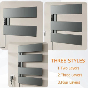 Electric Towel Warmer Wall-Mounted Towel Heater with Built-in Timer, Waterproof Aluminum Towel Warmer for Bathroom-Index Bath
