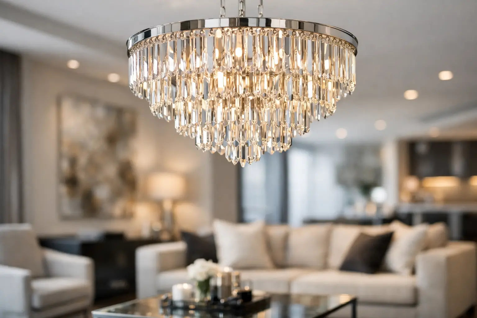 Lustre cristal contemporain pour un intérieur chic