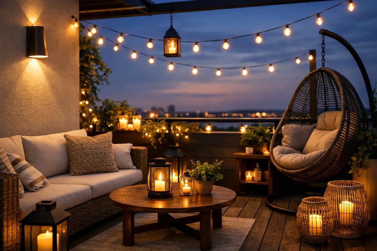 Éclairage extérieur pour balcon : 7 idées déco