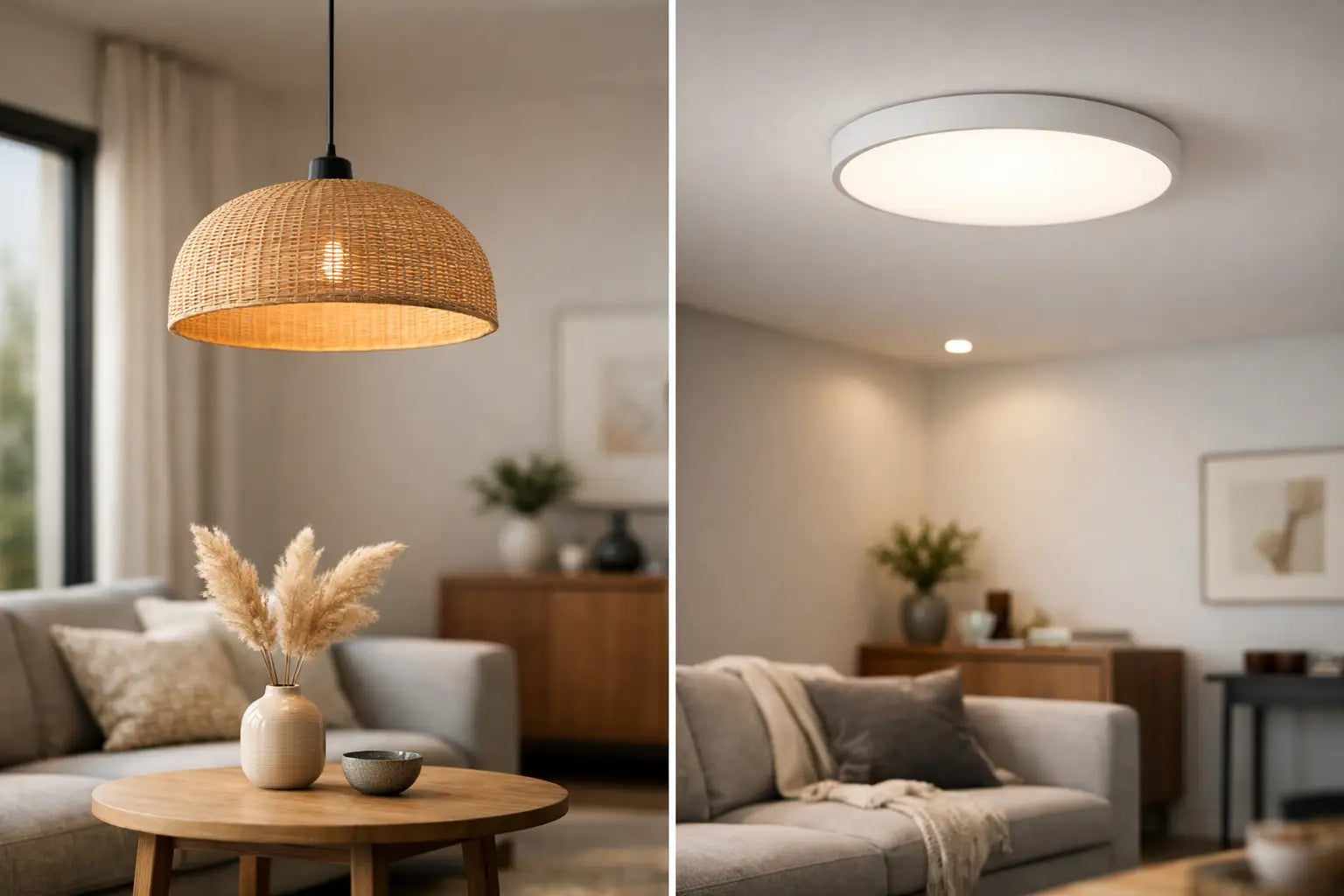 Suspension ou plafonnier salon : que choisir ?