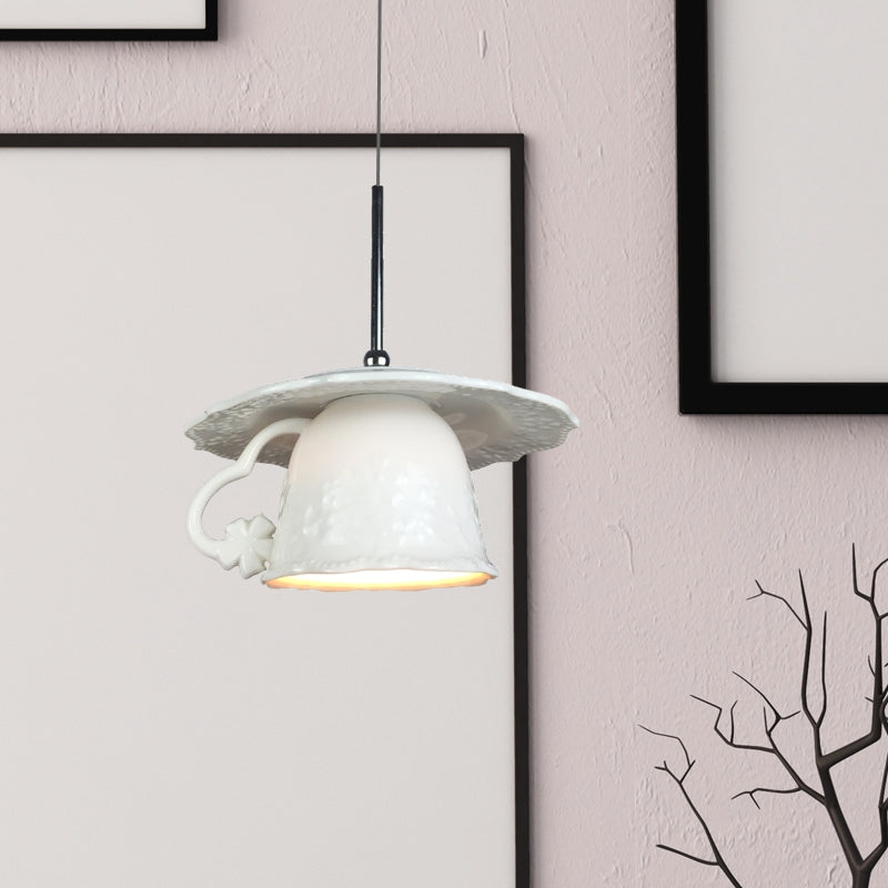 Suspension LED nordique en céramique avec lueur d'ambiance