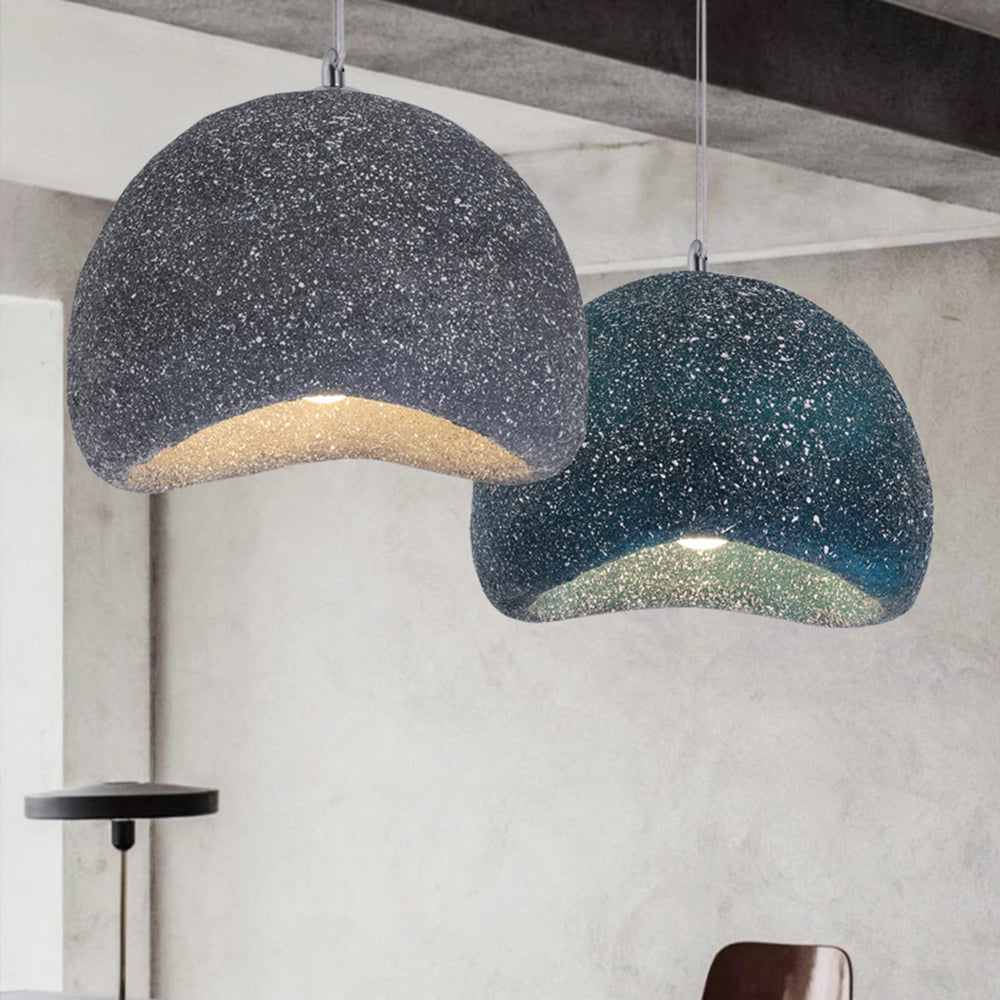 Lustre en résine forme pain Wabi Sabi pour une lueur chaleureuse