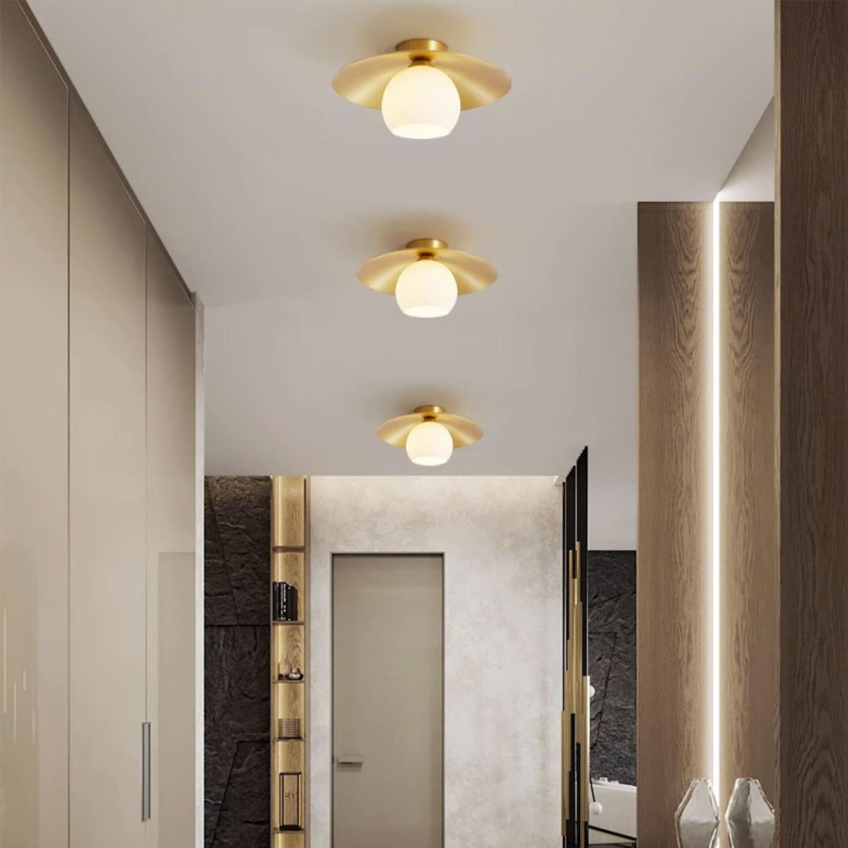 Plafonnier LED Rétro Nordique Auric Métal et Verre