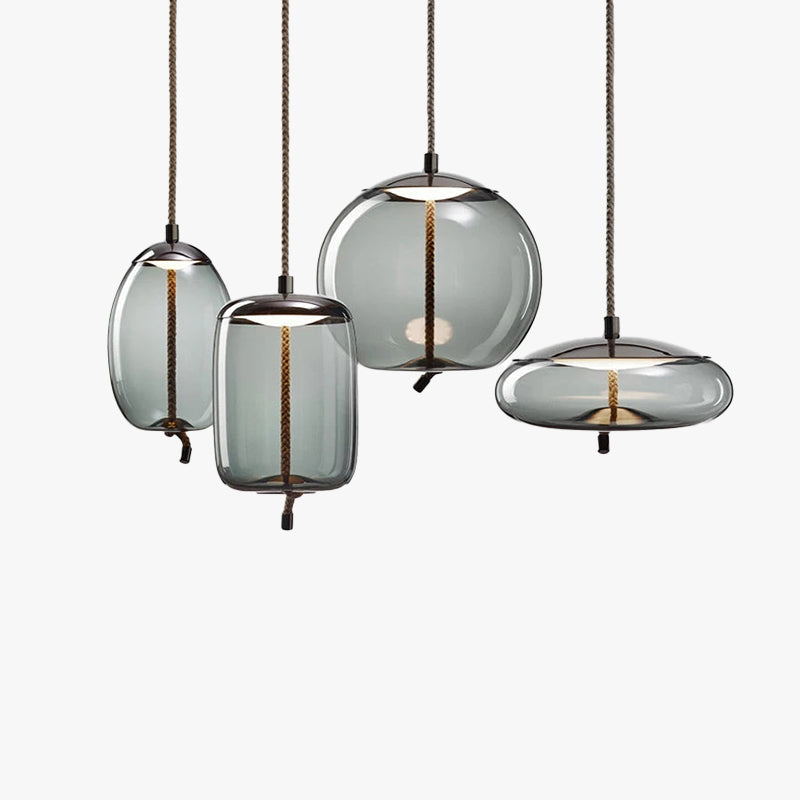 Suspension en verre nordique avec LED économe en énergie