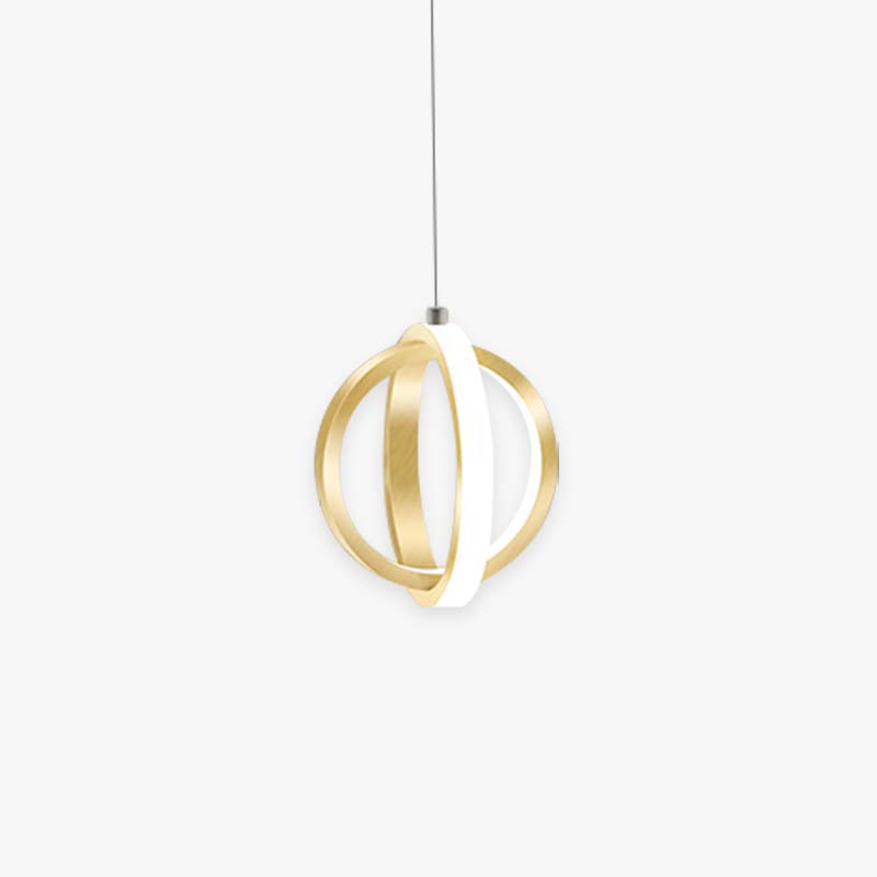 Suspension sphérique noire et dorée avec doux éclat