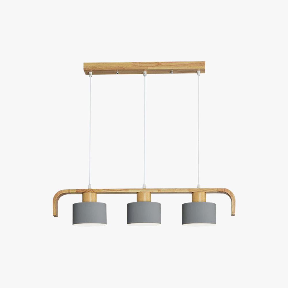 Suspension cylindrique en bambou nordique avec lumière apaisante