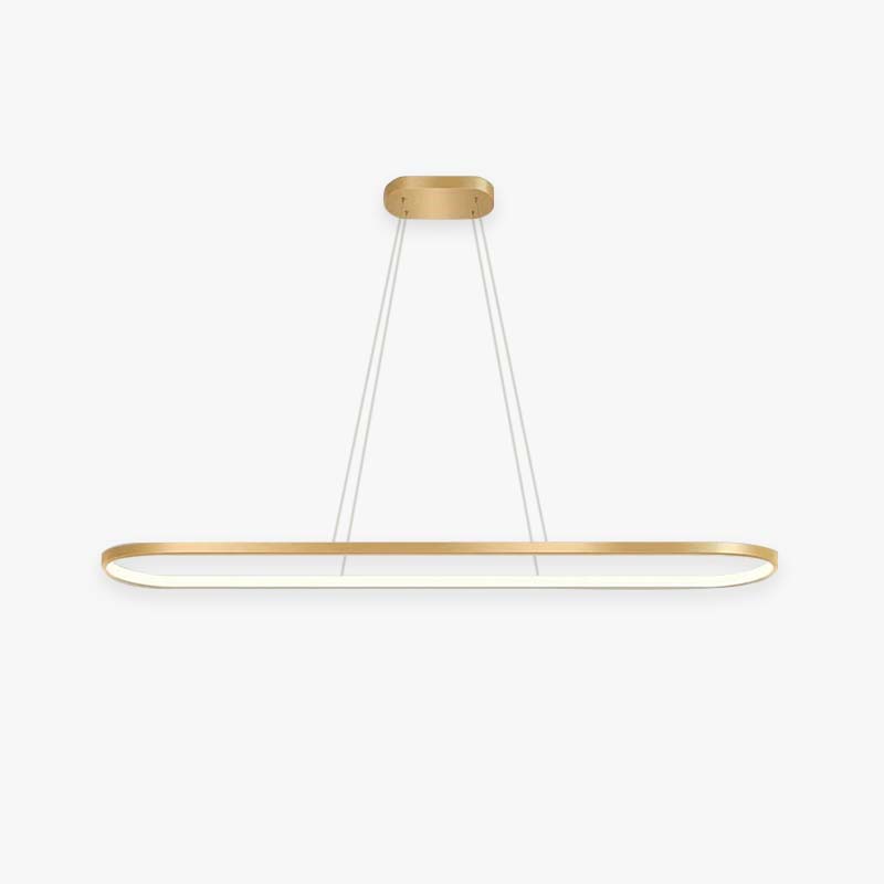 Suspension ovale minimaliste avec lumière chaude