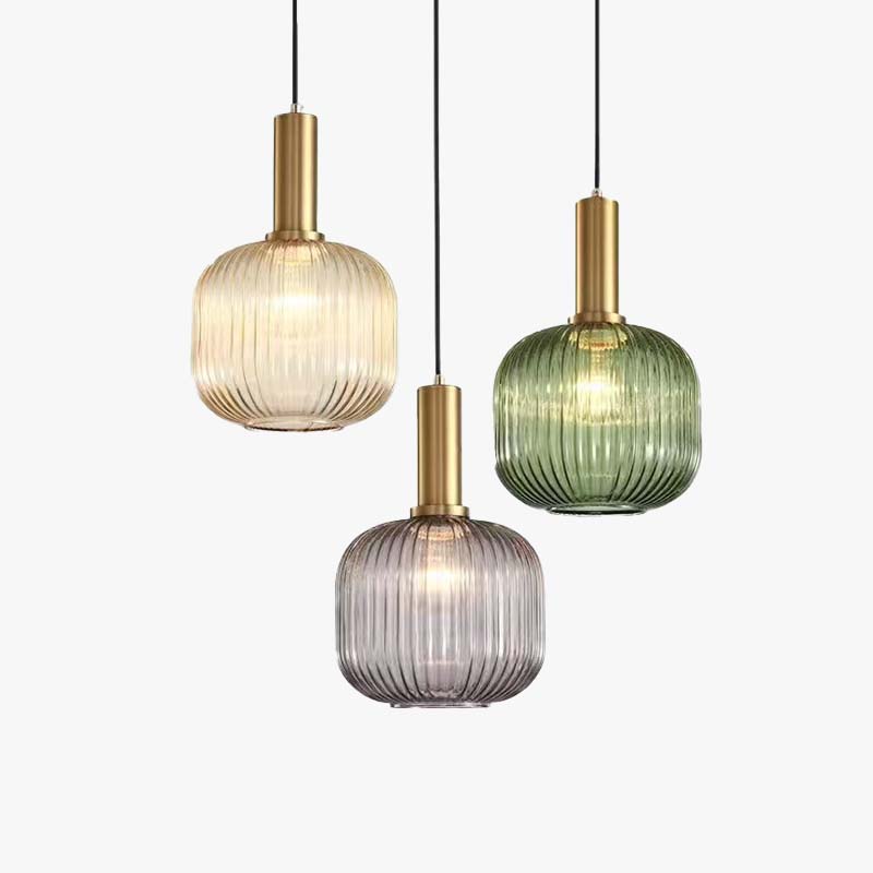 Suspension en cristal de verre coloré tricolore, éclairage élégant pour îlot
