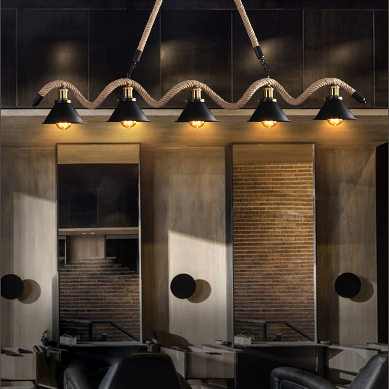 Suspension LED Noire Rustique Artisanale Premium