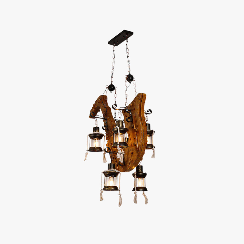 Suspension saxophone rétro en métal et bois de noyer ambiance élégante