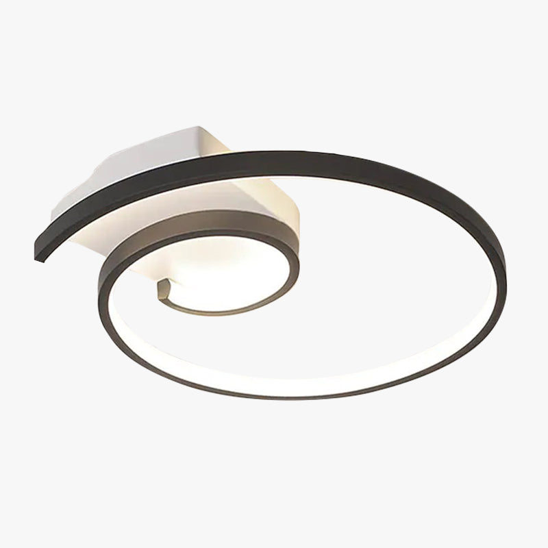 Lumière de plafond métallique spirale moderne avec finition mate noire ou blanche
