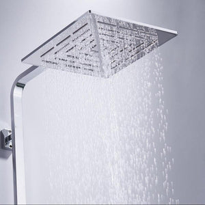 Rain Shower Heads - 12" Chrome Stainless Steel Multiple Holes Water Out Square Rain Shower Head Rainfall Showerheads