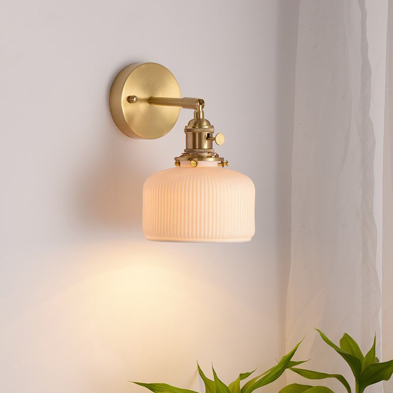 Xani Applique Murale Géométrique Vintage. Métal/Céramique. Blanc. Chambre - Neutralighting