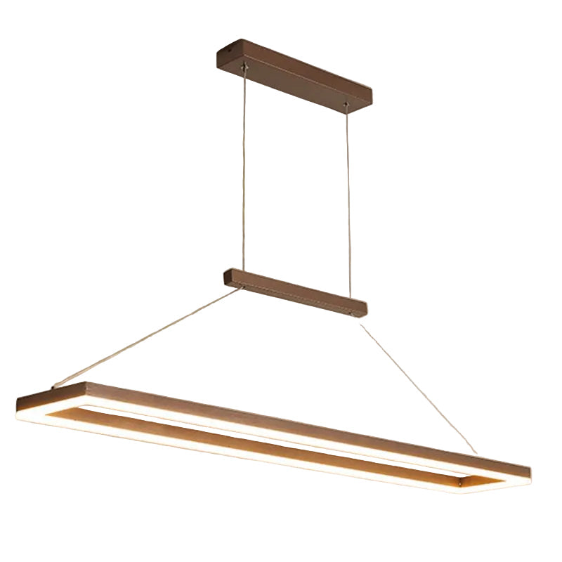 Suspension rectangulaire dorée avec lumière d’ambiance