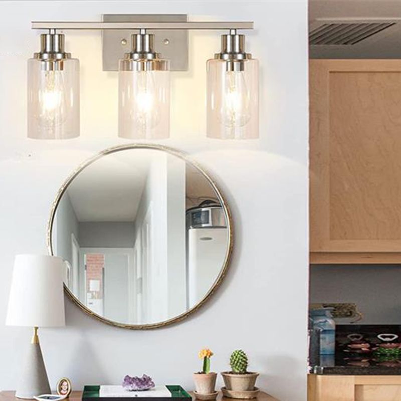 Applique murale coiffeuse avec miroir noir en métal et verre