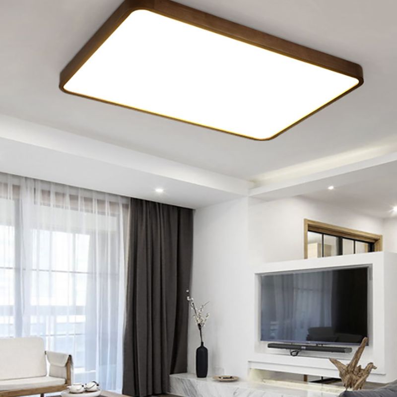 Moderne Walnuss Geometrische LED-Deckenleuchte zum Aufsetzen