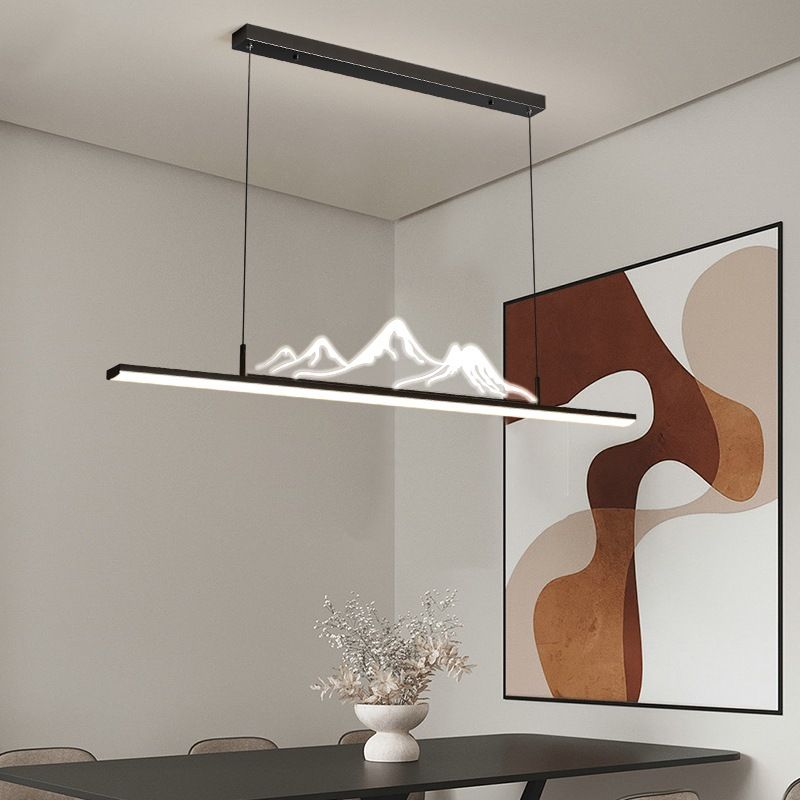 Suspension LED dimmable en forme de montagne noir et or