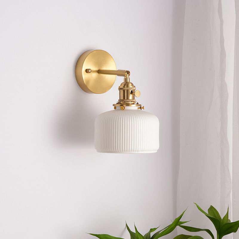 Xani Applique Murale Géométrique Vintage. Métal/Céramique. Blanc. Chambre - Neutralighting
