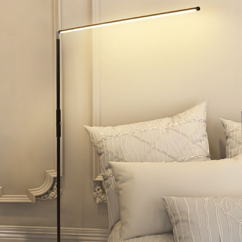 Lampadaire linéaire minimaliste dimmable finition métal noir et blanc