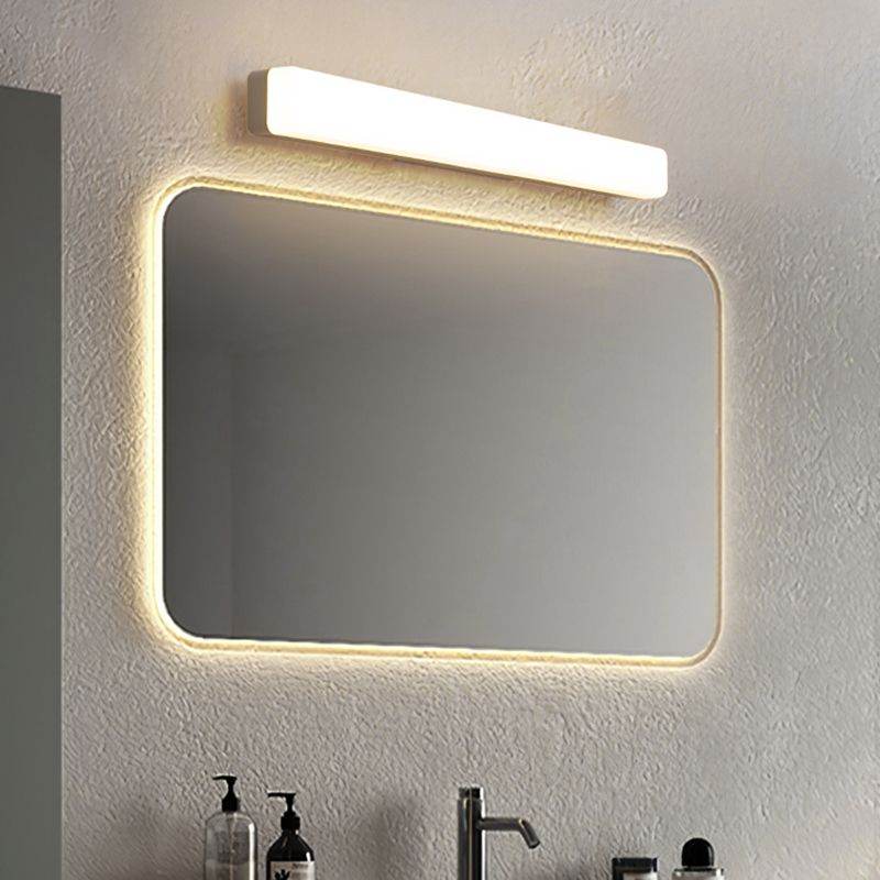 Banya Applique Murale Miroir Linéaire Simple. Acrylique. Blanc. Salle de Bain - Neutralighting