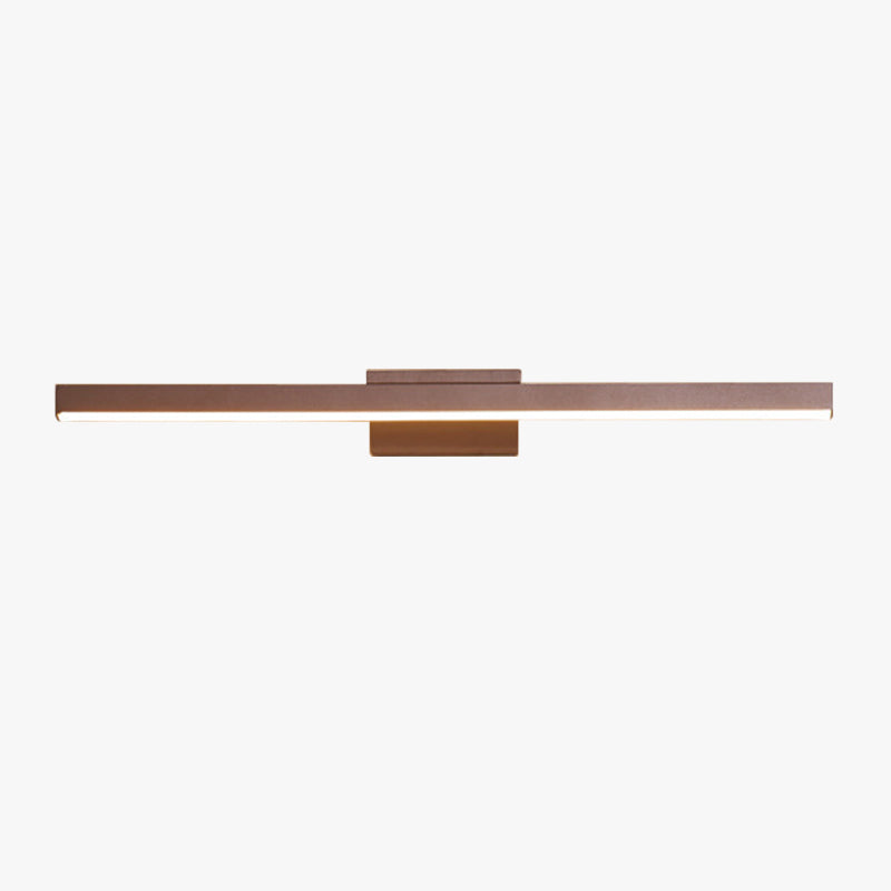 Lampe murale linéaire moderne en métal avec face miroir et abat-jour en silicone