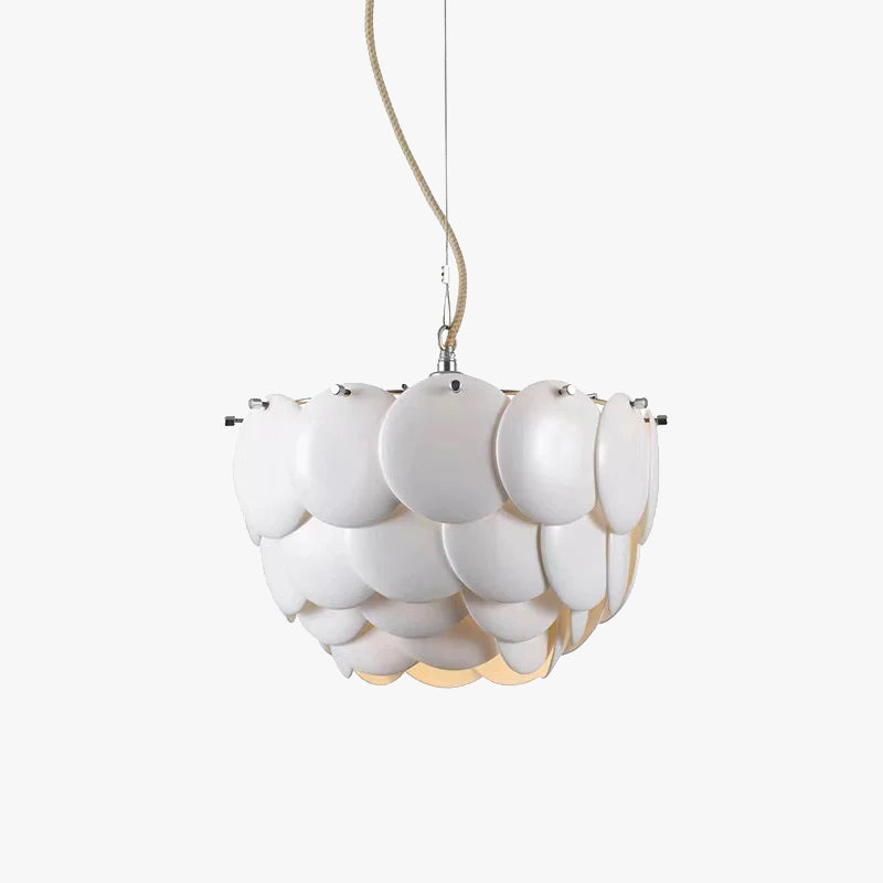 Lustre Art Déco avec accents feuille en céramique et métal
