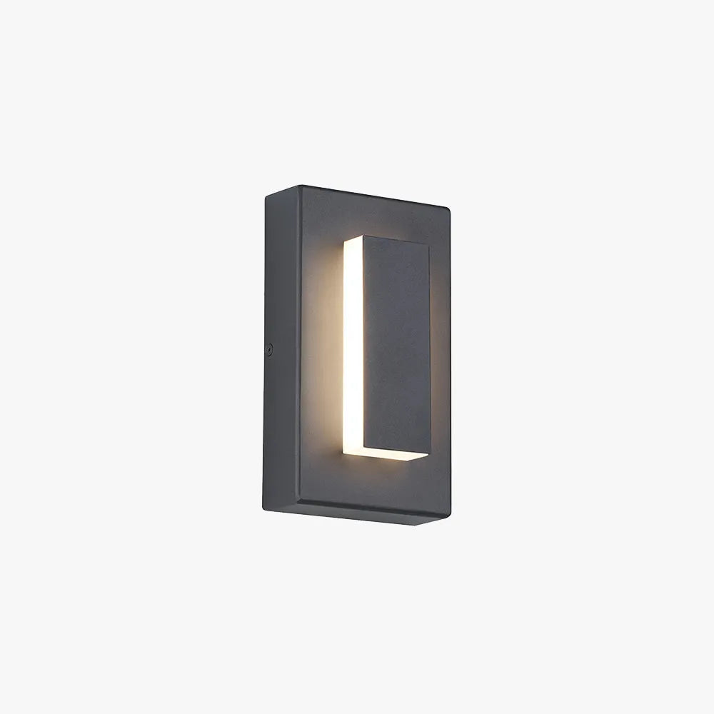 Applique murale extérieure carrée moderne bronze foncé