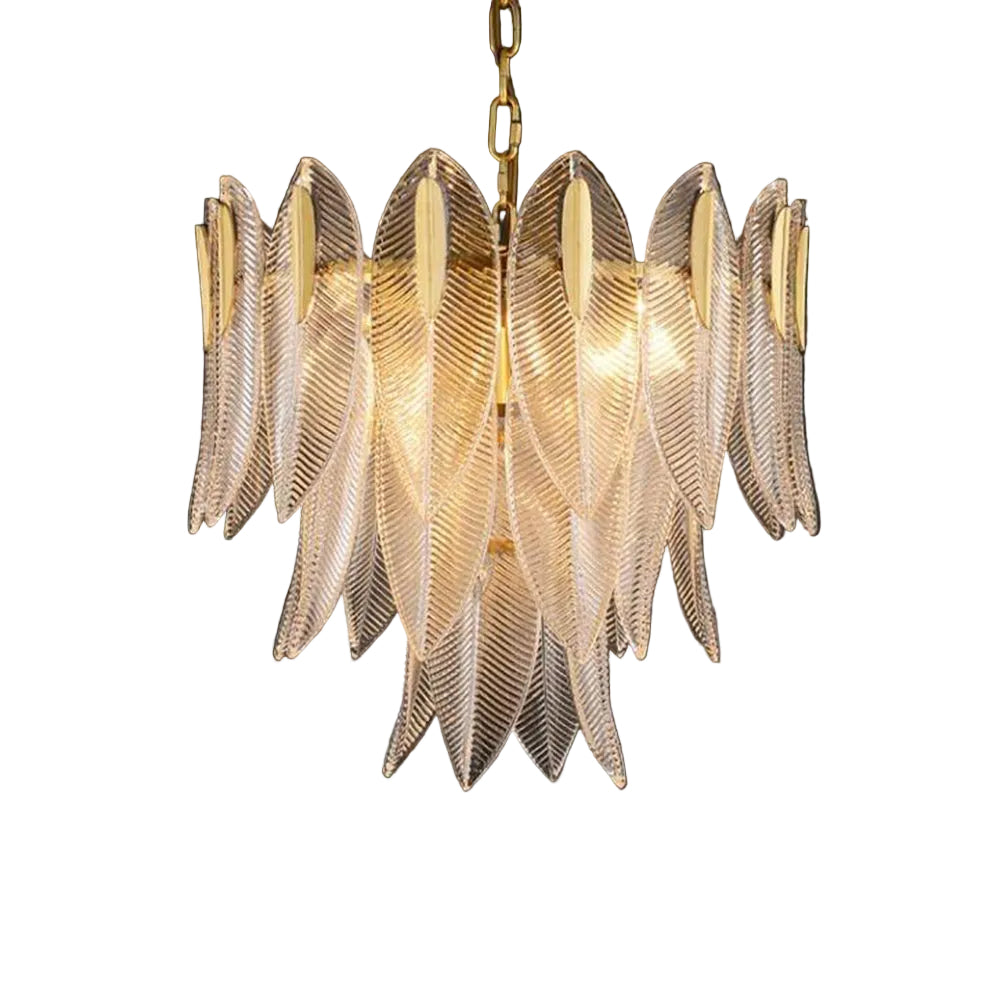 Lustre Kristy en plumes dorées, trois styles pour salon ou chambre