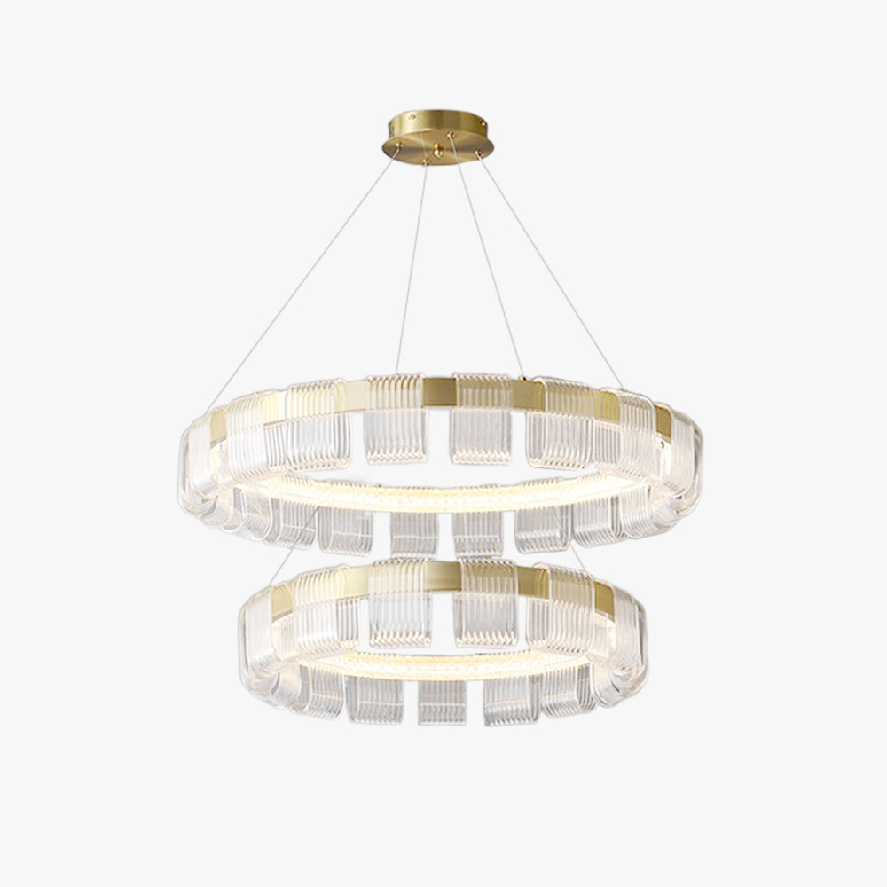 Lampe suspendue anneau moderne Arisha blanc or pour lueur d’ambiance