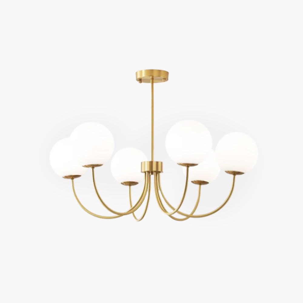 Lustre bulle en verre Aurora or pour salon
