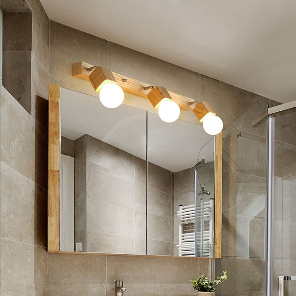 Winna Applique Murale LED Carrée Globe Réglable Naturelle Métal/Bois - Neutralighting