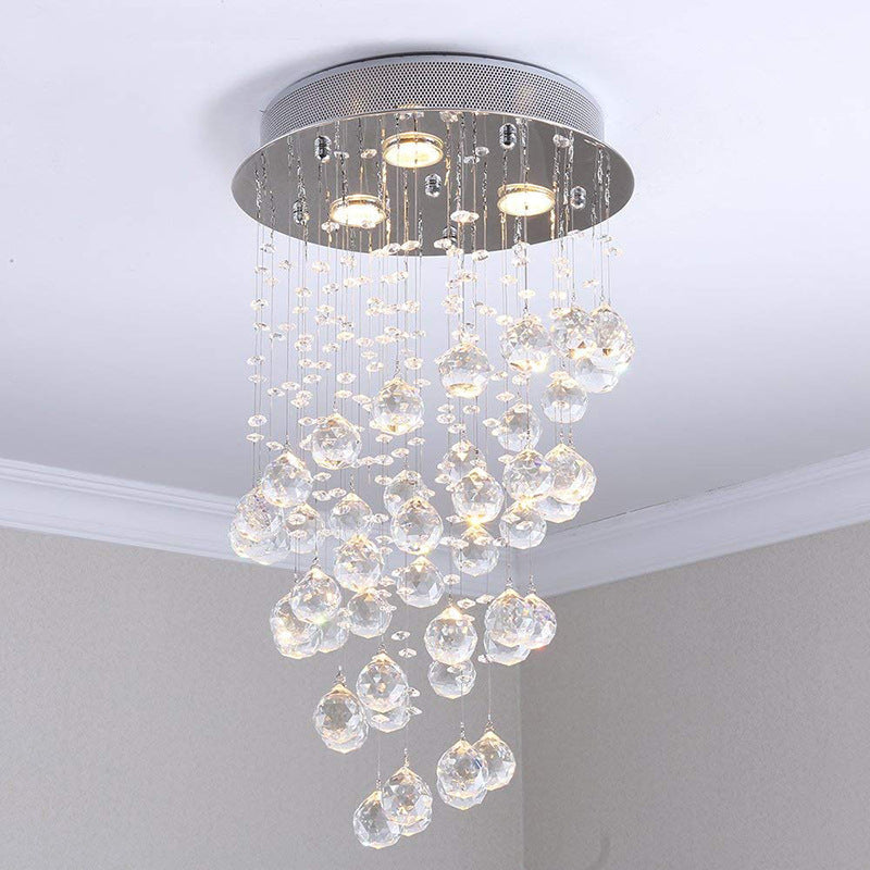 Plafonnier encastré Orion en métal et verre pour salon  
