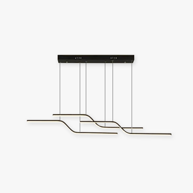 Suspension géométrique minimaliste à trois lumières pour salle à manger