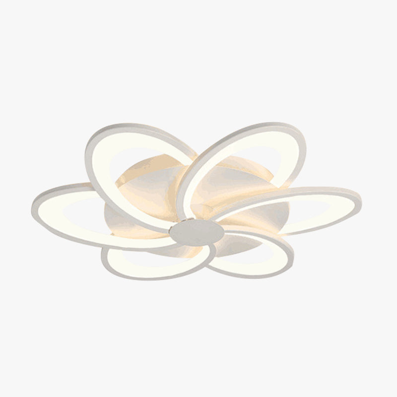 Plafonnier blanc en forme de fleur, deux styles