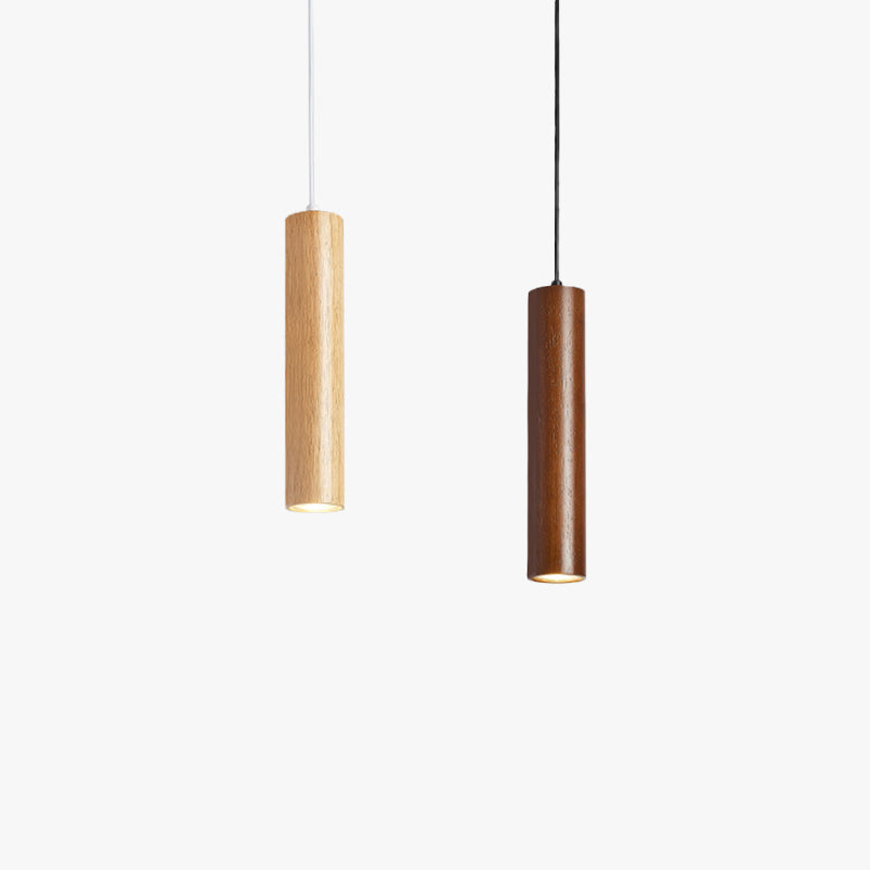Suspension Cylindre en Bois avec Éclat Ambiant Chaleureux