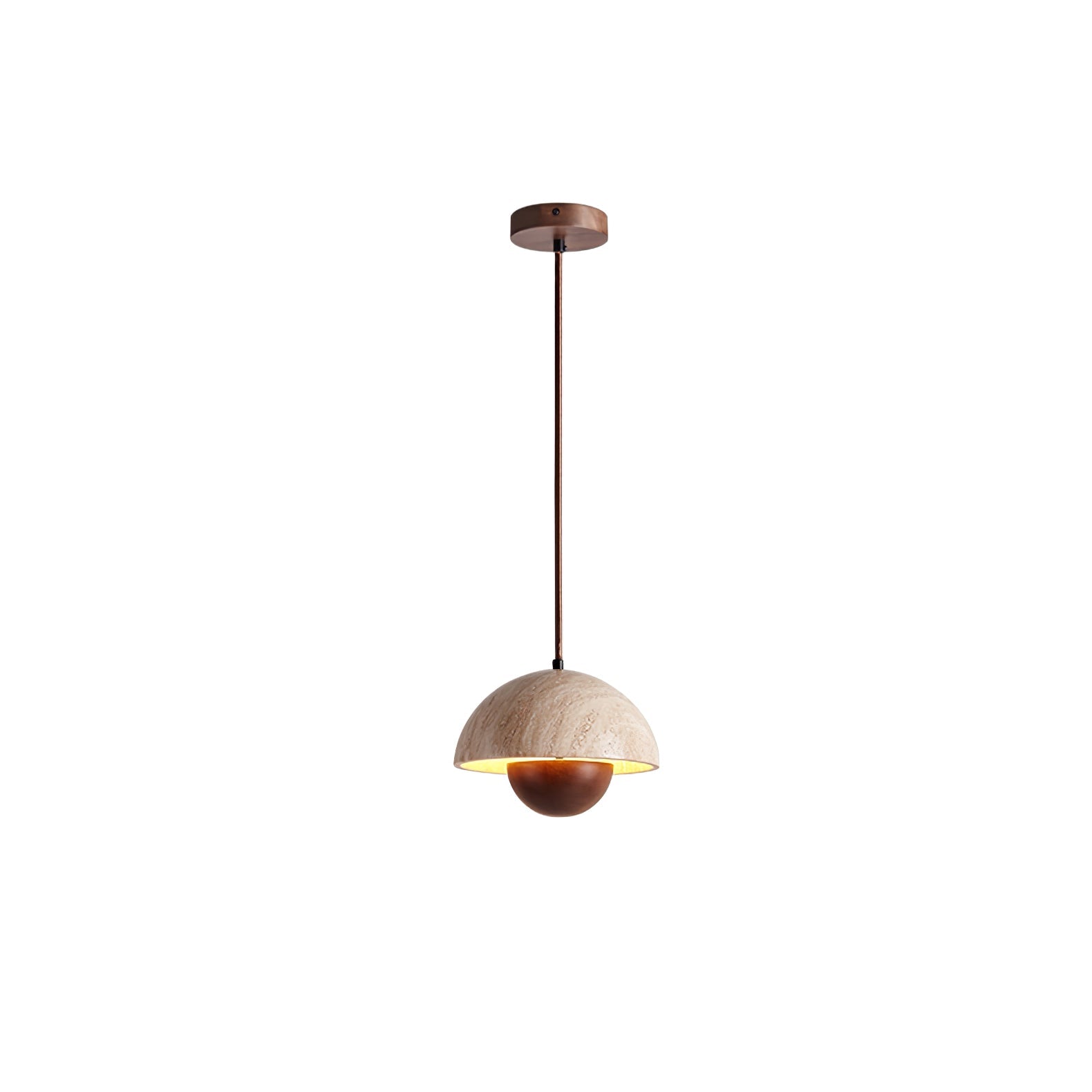 Natural Yellow Travertine Pendant Light For Warm Ambience