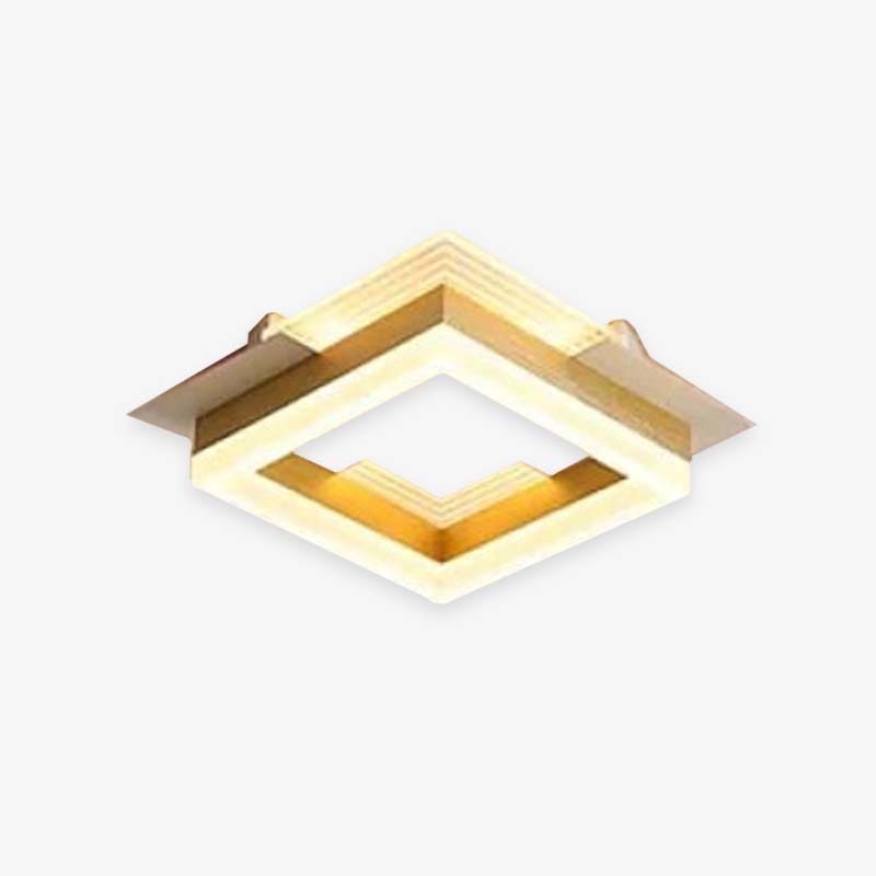 Arisha gouden plafondlamp LED vlak opbouw voor slaapkamer en woonkamer