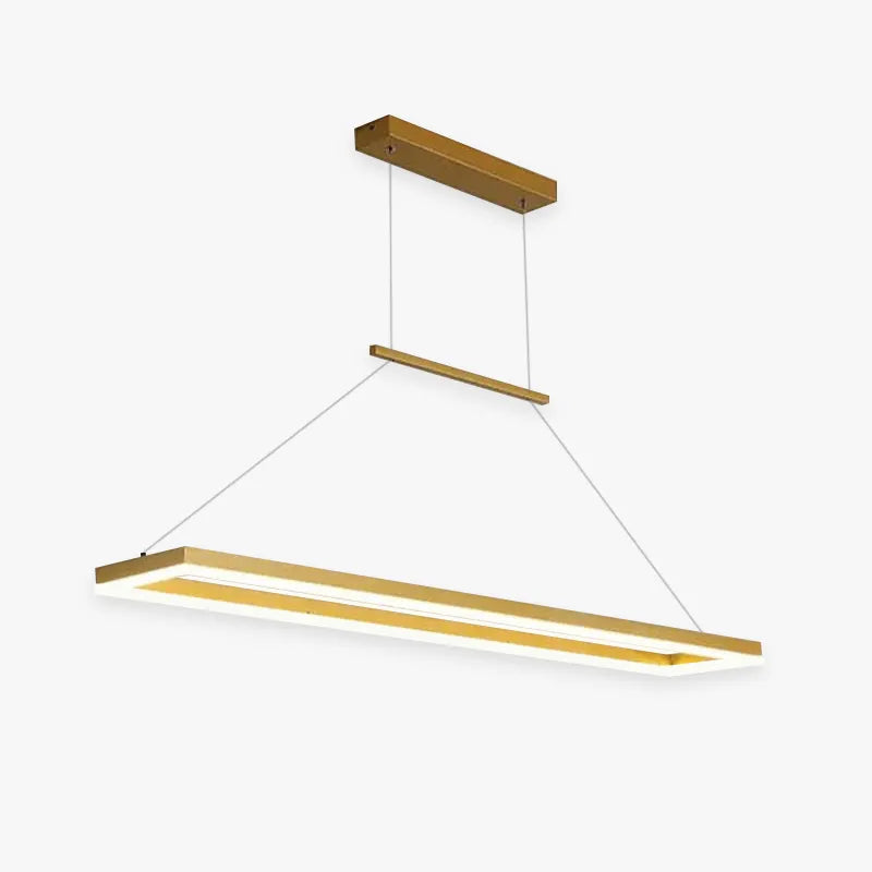 Lampe suspension rectangulaire moderne avec lueur ambiante